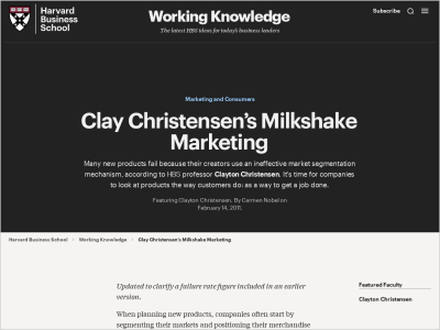 Imagem do post Clay Christensen’s Milkshake Marketing