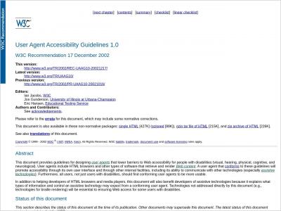 Imagem do post User Agent Accessibility Guidelines 1.0