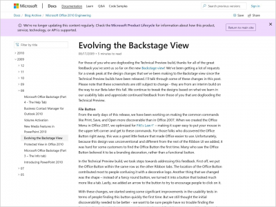 Imagem do post Evolving the Backstage View