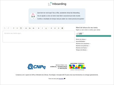 Imagem do post Inboarding | Editor com calculadora de leiturabilidade